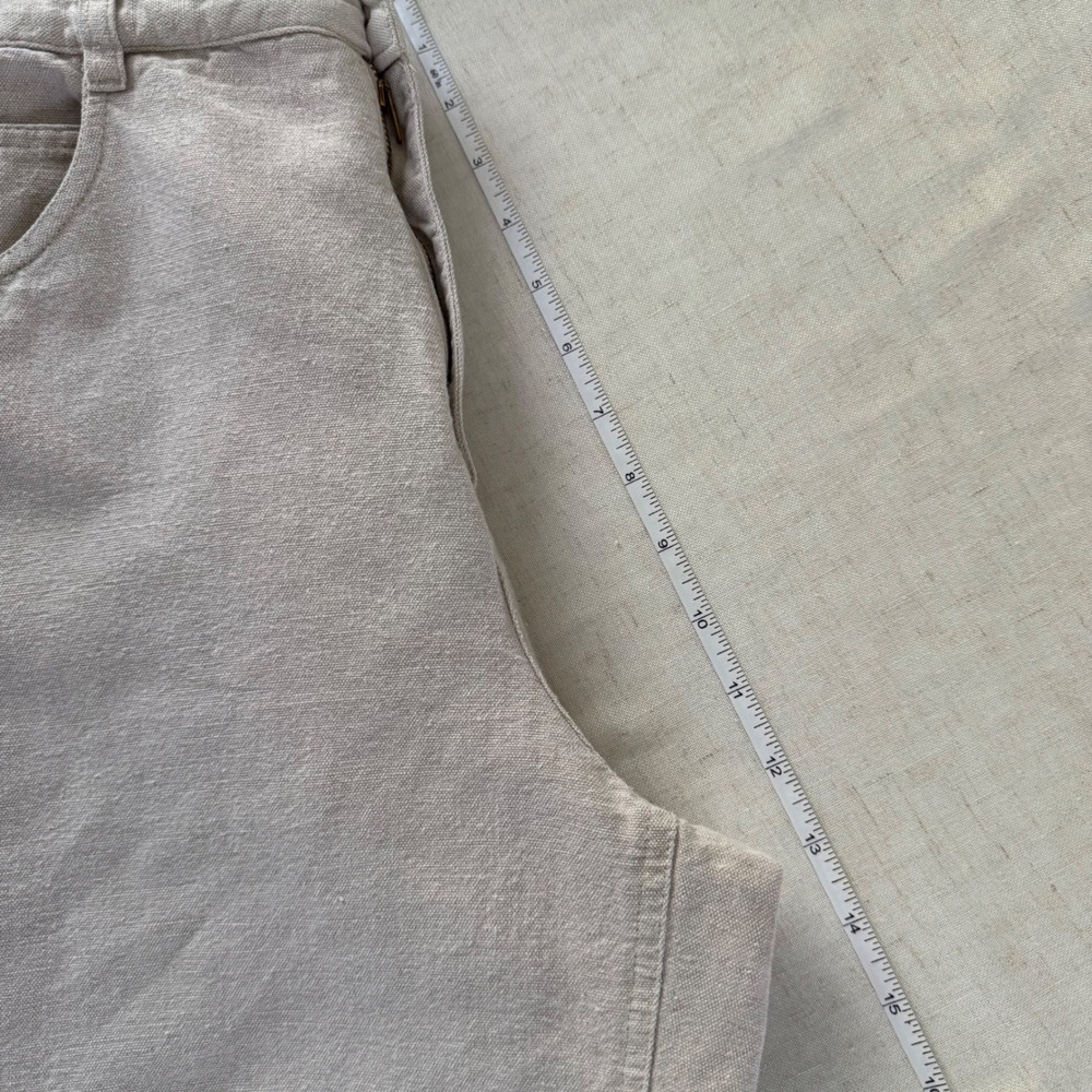Vintage Talbots Linen Cotton Tapered‎ Trousers 12P Beige Coastal Grandma 90s - Picture 9 of 12